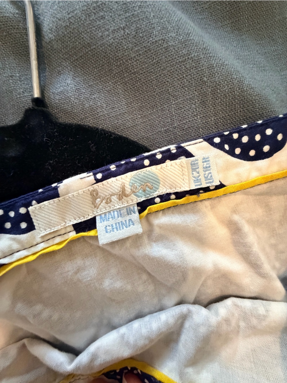 Boden Navy and White Graphic A-Line Skirt - Picture 3 of 3